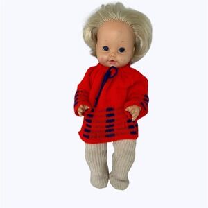 Vtg 1969 Mattel Baby Tender Love Rubber Doll Drink Wet Knit Outfit 16" Untested